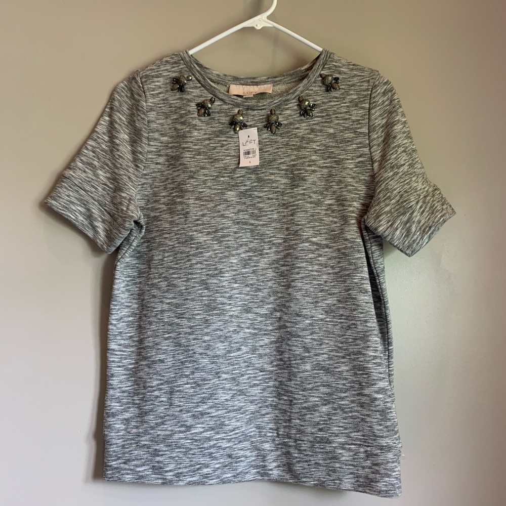 Loft | Women’s Size S Gray Short-Sleeved Top
